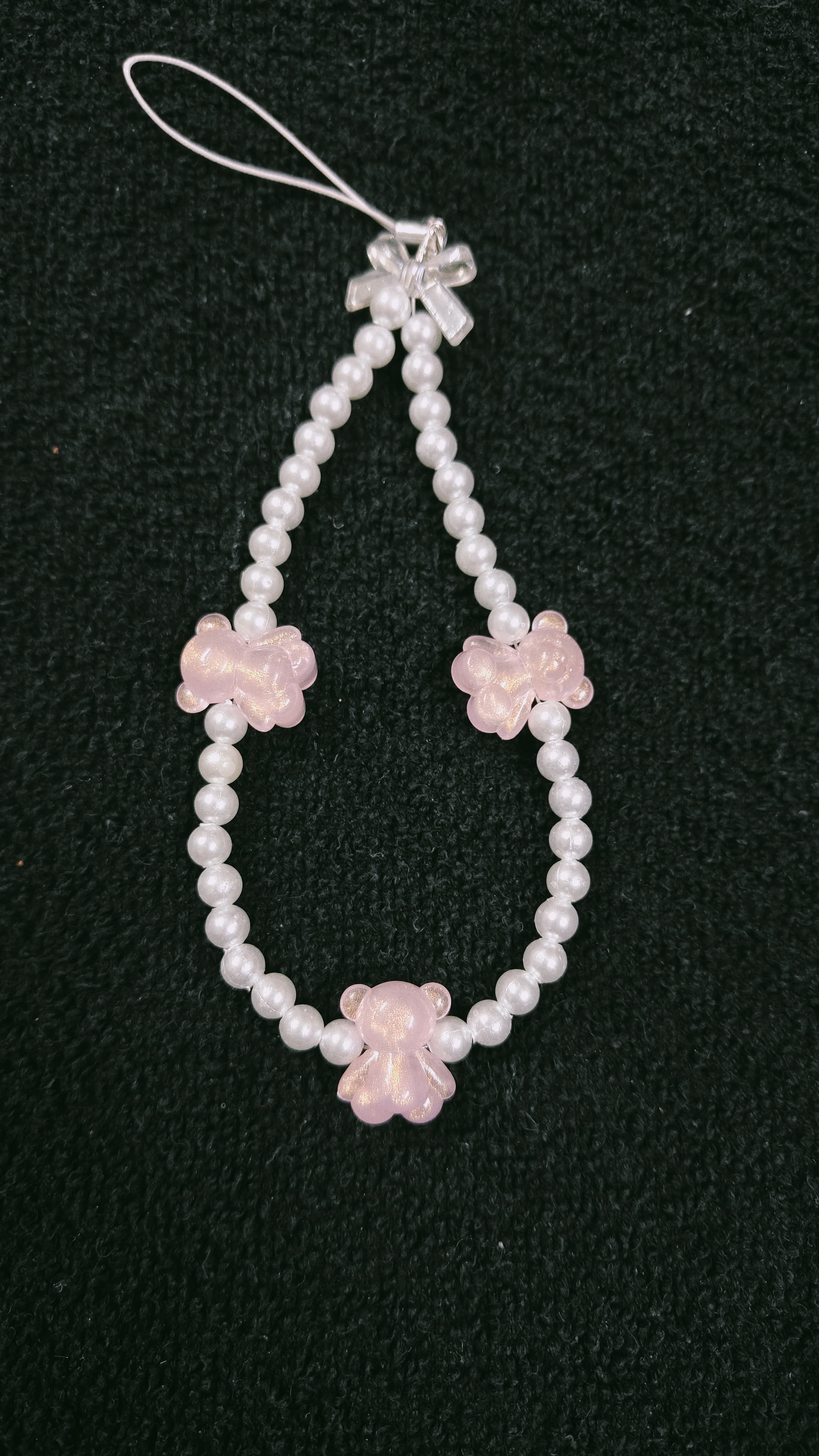 Pink teddy-bear phone charm