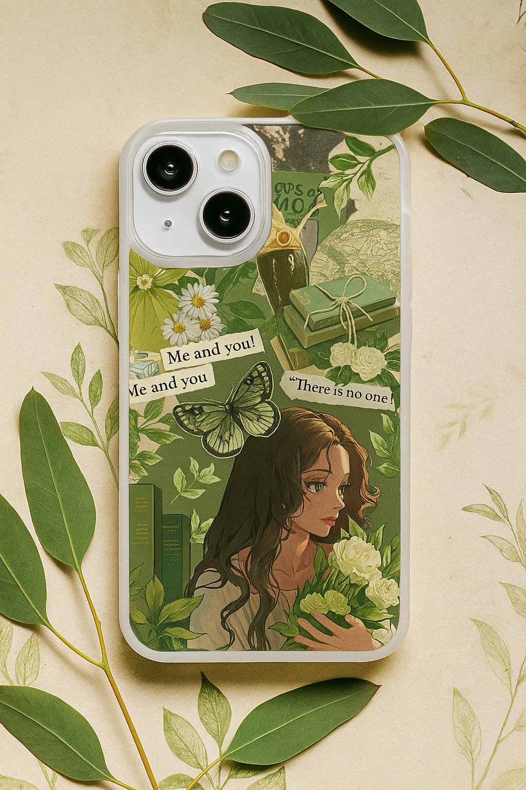 Green aesthetic premium clear case