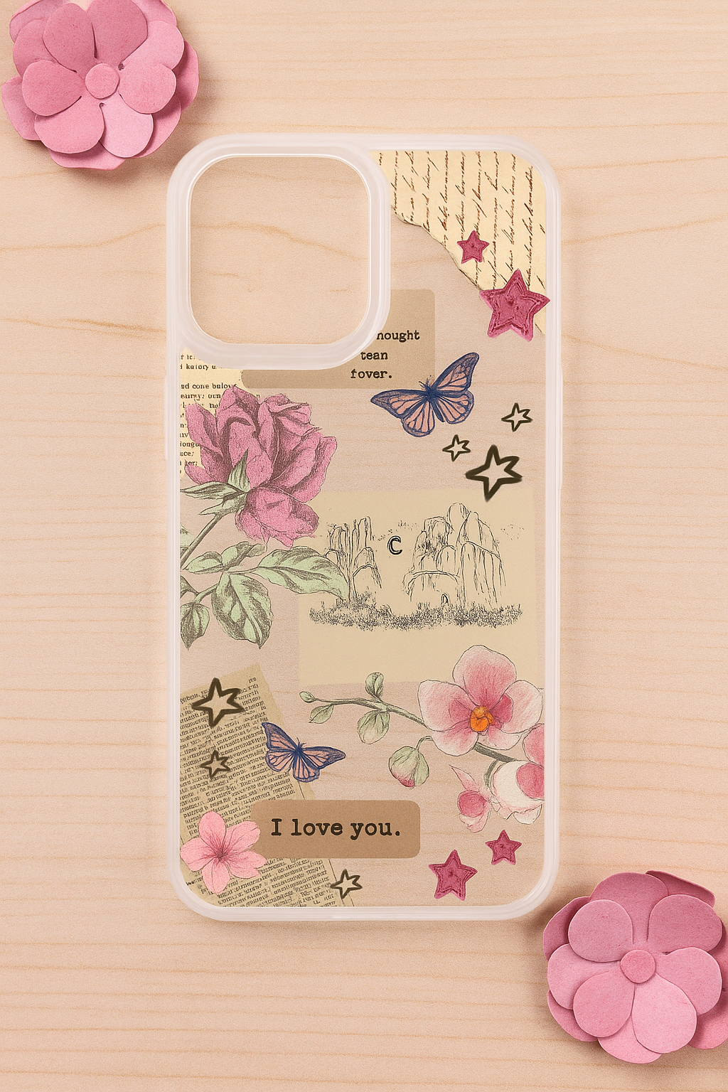 Pink Aesthetic premium clear plastic case
