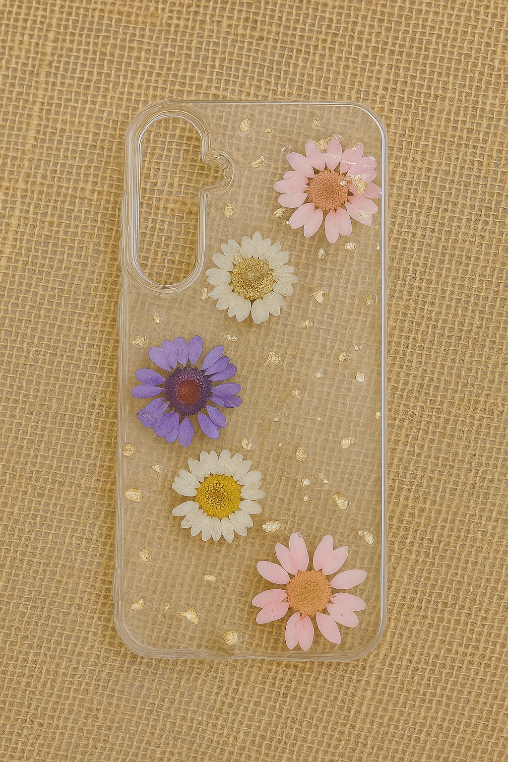 Real flowers premium clear case
