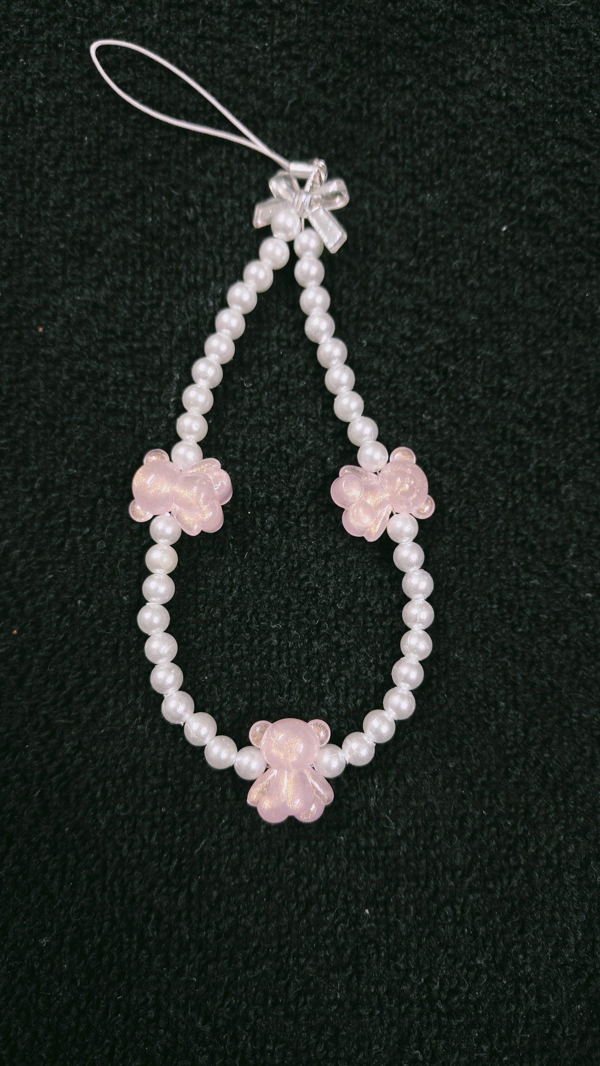 Pink teddy-bear phone charm