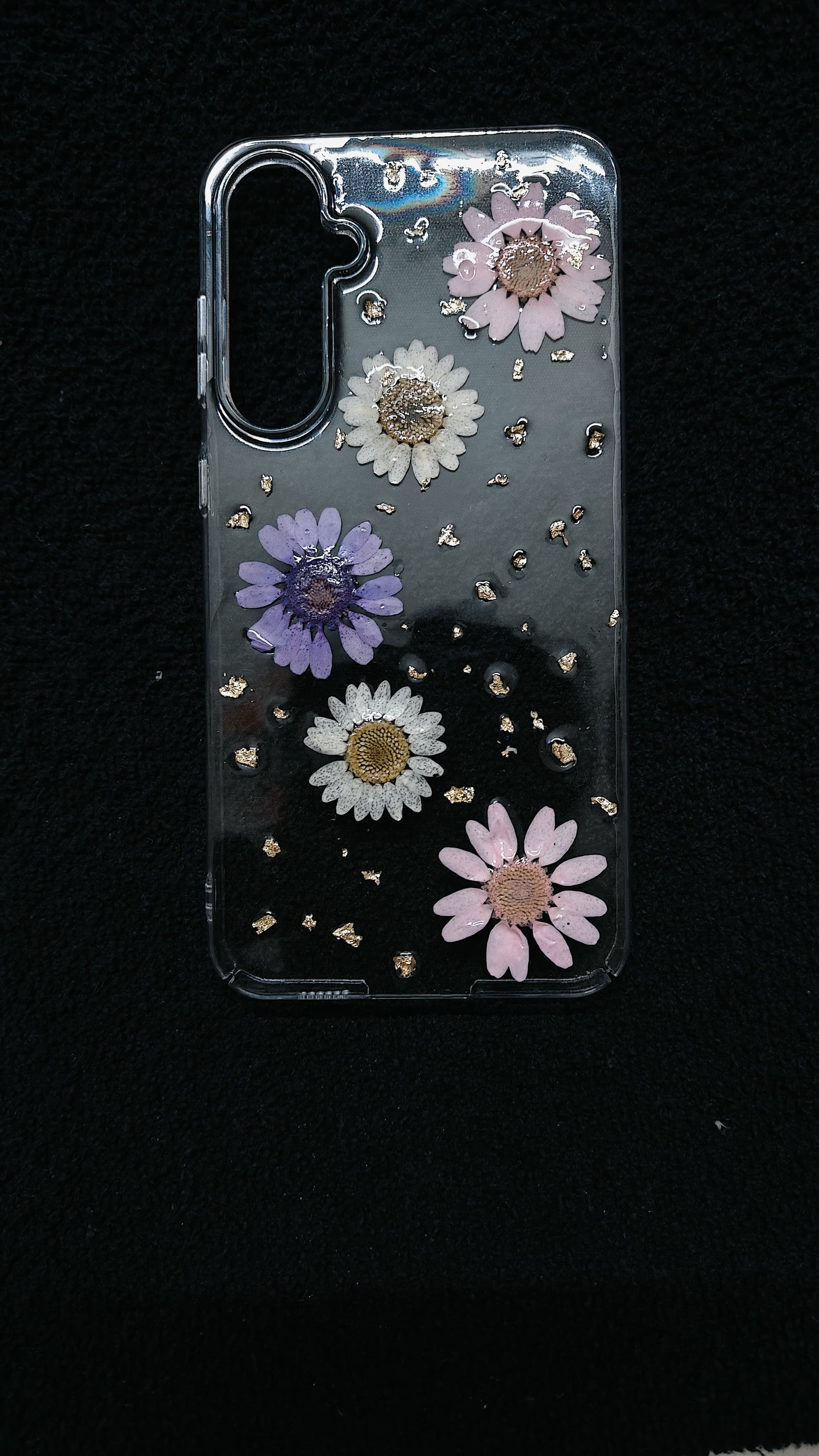 Real flowers premium clear case